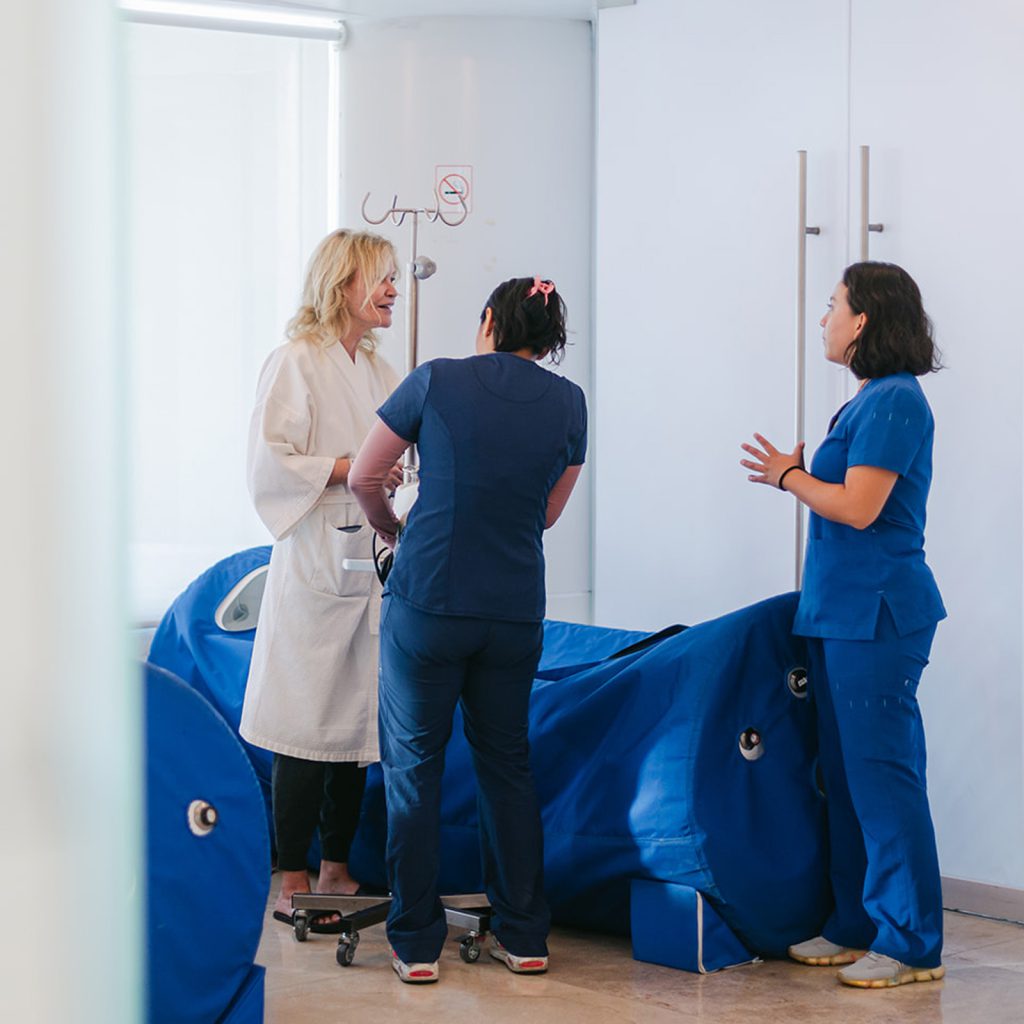 Nurses and a patient